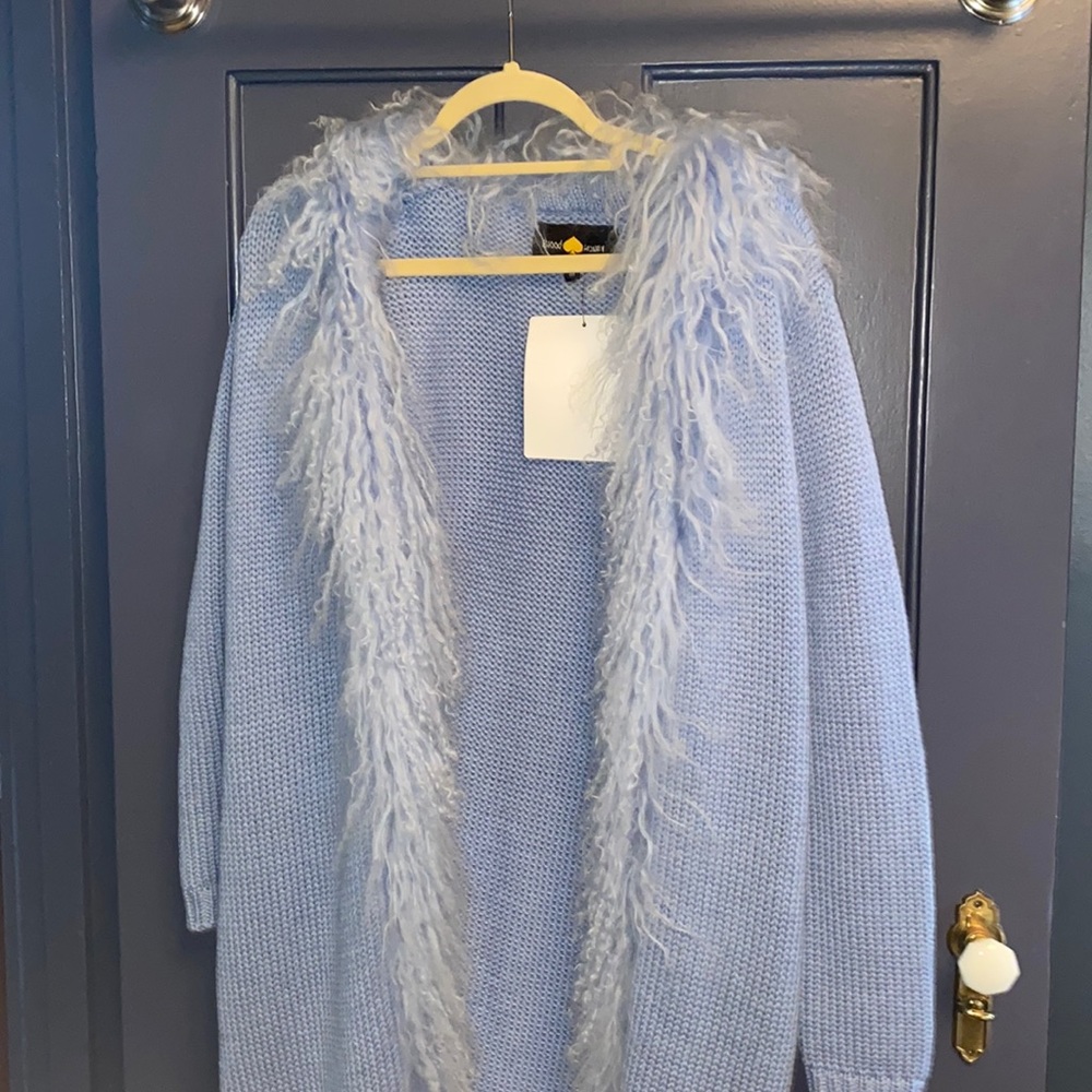 Blood Honey blue long fur sweater M